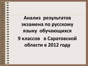 Анализ результатов ГИА-2012 по русскому языку