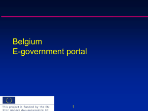 Belgium E-government portal 1 Crossroads Bank for Social Security