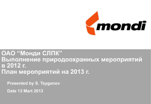 Презентация компании Mondi