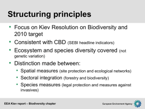EEA Kiev report – Biodiversity chapter Принципы