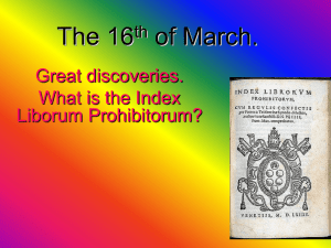 The 16 of March. Great discoveries. What is the Index