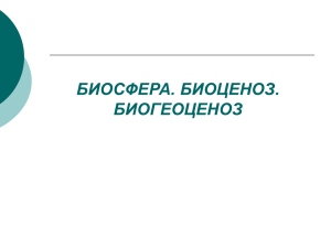 БИОСФЕРА. БИОЦЕНОЗ. БИОГЕОЦЕНОЗ