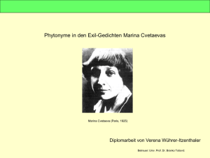 Phytonyme in den Exil-Gedichten Marina Cvetaevas Diplomarbeit von Verena Wührer-Itzenthaler šović