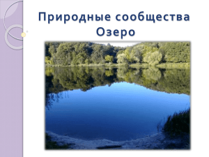 Природные сообщества Озеро