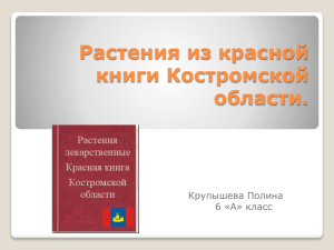 Растения из красной книги Костромской области