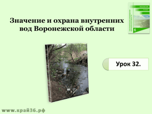 Значение и охрана внутренних вод Воронежской области