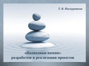 «Подводные камни» разработки и реализации проектов Т. В. Ишмуратова