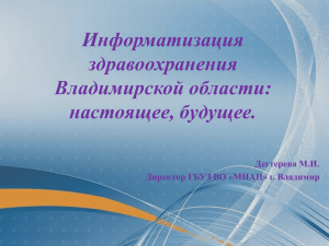 Информатизация здравоохранения Владимирской области