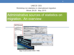 Administrative sources of statistics on migration.  An overview UNECE CES