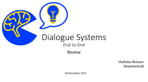 Presentation 20 Dec 2015 Dialogue systems
