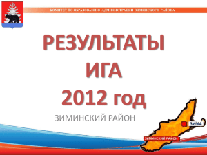 РЕЗУЛЬТАТЫ ИГА 2012 год - Комитет по образованию