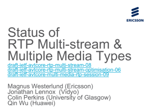 Status of RTP Multi-stream & Multiple Media Types draft-ietf