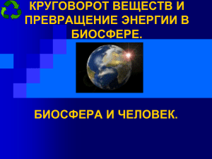 КРУГОВОРОТ ВЕЩЕСТВ И ПРЕВРАЩЕНИЕ ЭНЕРГИИ В