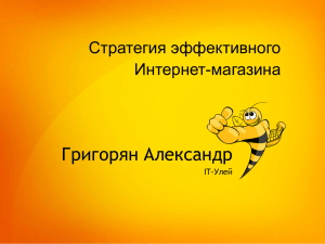 Григорян Александр Стратегия эффективного Интернет-магазина IT-Улей