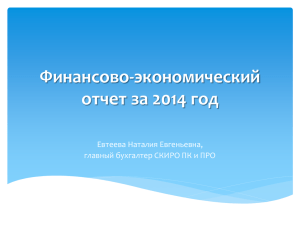Финансово-экономический отчет за 2014 год