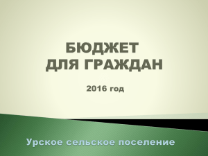 Бюджет урского поселения на 2016 год