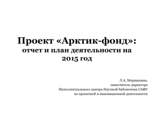 Отчет и план деятельности на 2015 год