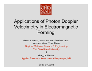 Applications of Photon Doppler Velocimetry in Electromagnetic Forming