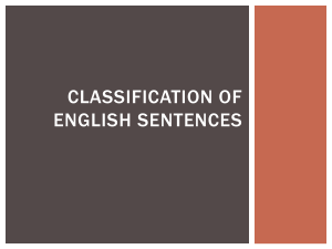 Classification of english sentences