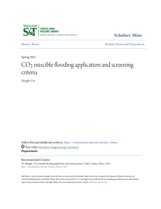 CO sub 2  sub  miscible flooding application and screening criter