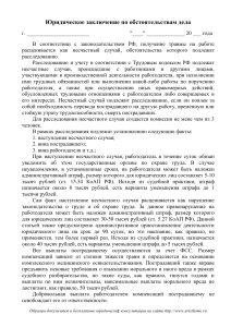 tipovaya forma i primer yuridicheskogo zaklyucheniya