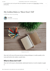 My Golden Rules to ‘Show Don’t Tell’ - The Writing Cooperative