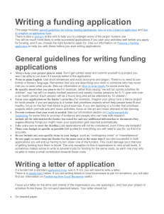 Writing a funding application
