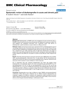 Systematic review of dexketoprofen in acute and chronic pain