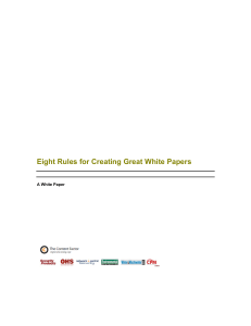 Eight Rules for Creating Great White Papers