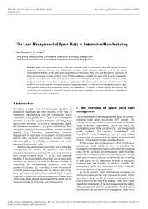 The Lean Management of Spare Parts in Automotive M
