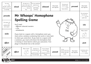 Mr. Whoops Homophone Spelling Game