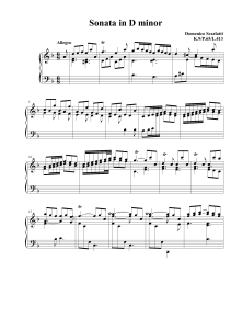 Sonata in D minor, K. 9 - Complete score