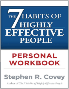 The 7 habits of highly effective people personal workbook PDFDrive