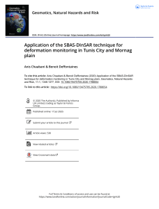Application of the SBAS-DInSAR technique for deformation monitoring in Tunis City and Mornag plain