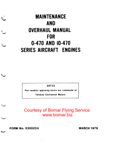 Ремонт авиационного двигателя Continental O-470 