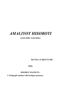 Amaliyot hisoboti