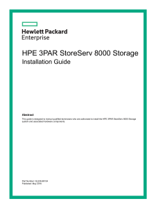 HPE 3PAR Storeserv 8000 Storage Installation Guide