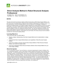 Direct Analysis Method in Robot Structural Analysis Professional