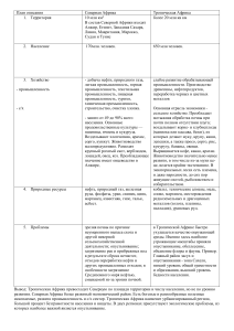 Сравнительная характеристика субрегионов Африки