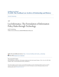 Lex Informatica   The Formulation of Information Policy Rules thr
