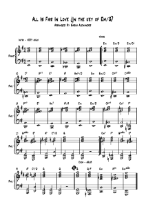 All Is Fair In Love - Piano Chords