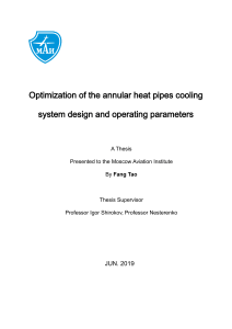 Fang Tao - Optimization of the annular heat pipes cooling system design and operating parameters