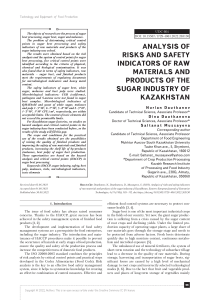 Analysis of risks and safety indicators of raw mat