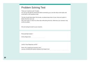 Problem Solving Test