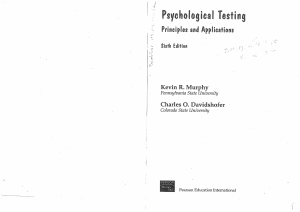 1Murphy & Davidshofer - Psychometrics