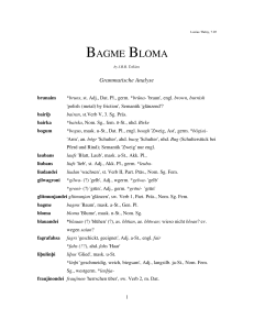 Bagme Bloma. Grammatische Analyse