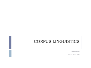 CORPUS LINGUISTICS