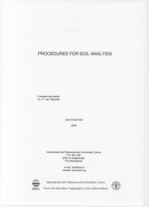 Van Reeuwijk (2002) Procedures for Soil Analysis
