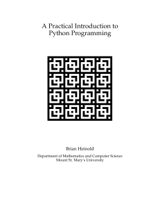 A Practical Introduction to Python Programming Heinold