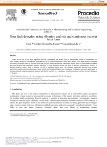 Gear fault detection using vibration analysis and continuous wavelet transform